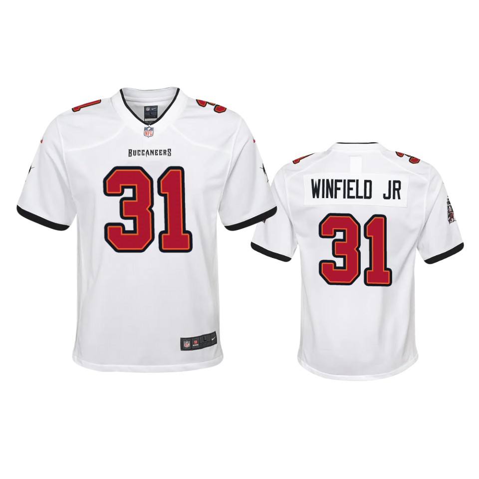 Nike YouthTampa Bay Buccaneers 31 Antoine Winfield Jr. White 2020 NFL Draft Game Jersey